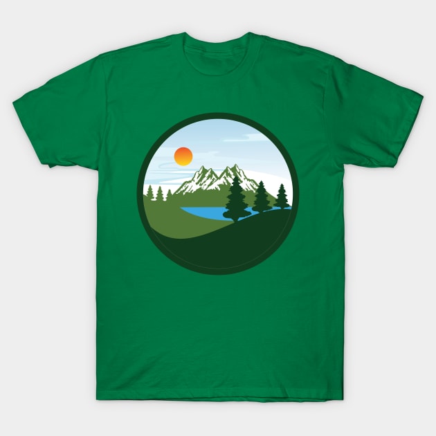 Mountains Circle T-Shirt by Polahcrea